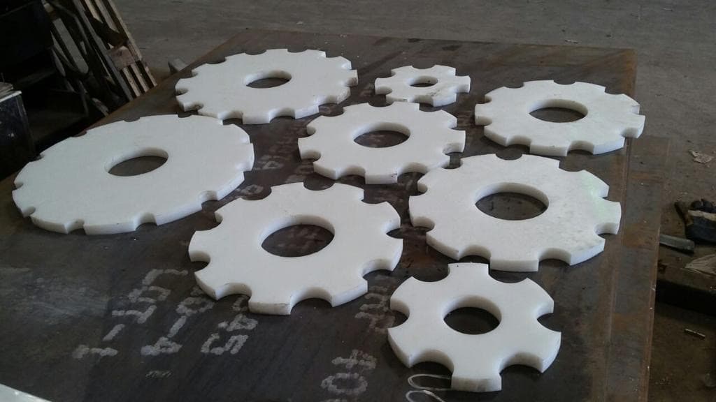 Custom machined plastic components produced by AMC Maintenance