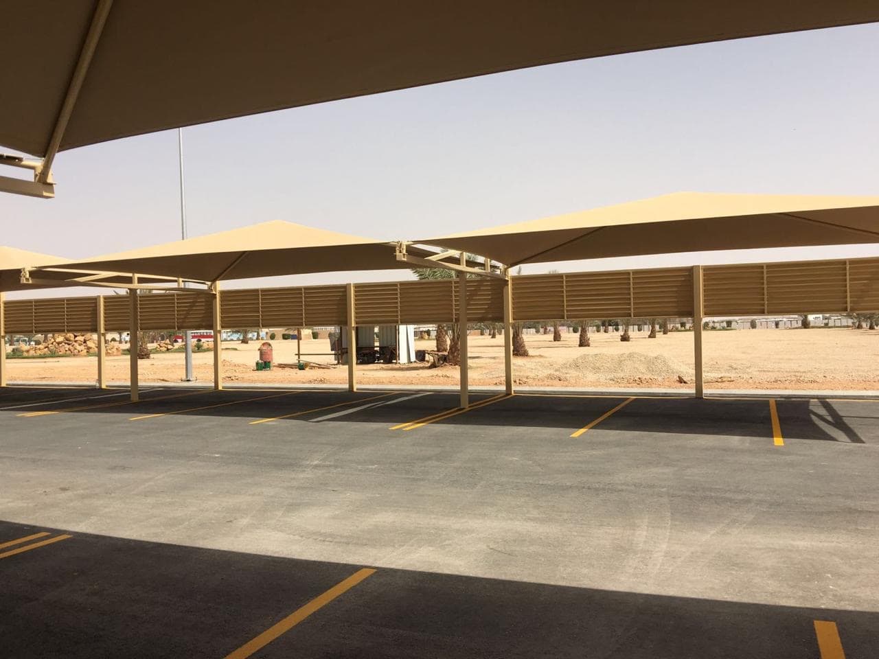 Steel shade and carport structures installed by AMC Maintenance